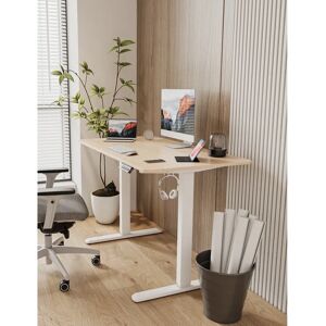 Inbox Zero Searfoss 100Cm W Height Adjustable T-Shaped Computer Desk brown 72.0 H x 100.0 W x 80.0 D cm