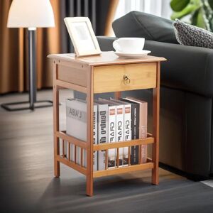 Borough Wharf Rosalez Wooden 2 Tier / 3 Tier Tall Side Table, End. Table, Living Room Home Furniture brown 49.0 H x 30.0 W x 30.0 D cm