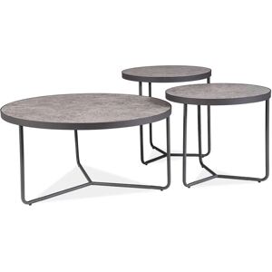 Borough Wharf Fiedler 3 Piece Coffee Table Set black/brown 40.0 H x 80.0 W x 80.0 D cm