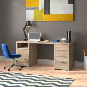 Latitude Run Bedfordshire Computer Desk brown/white 72.2 H x 160.0 W x 60.0 D cm