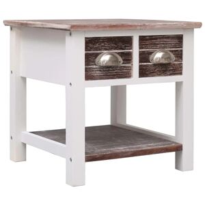House of Hampton Angelique Side Table with Storage white/brown 40.0 H x 40.0 W x 40.0 D cm