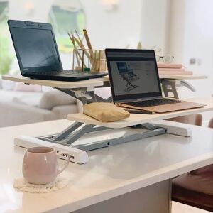 Inbox Zero Yamna 88.9cm W Height Adjustable Rectangle Standing Desk white 88.9 W x 58.9 D cm
