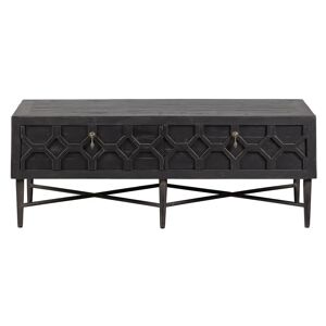 BePureHome Bequest Pinewood Cross Legs Coffee Table with Storage black/brown 46.0 H x 120.0 W x 60.0 D cm