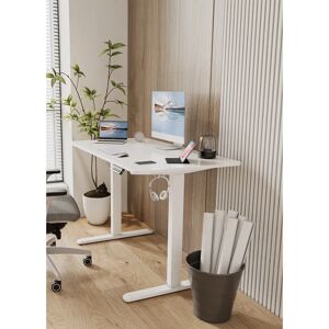 Inbox Zero Searfoss 100Cm W Height Adjustable T-Shaped Computer Desk white 72.0 H x 100.0 W x 80.0 D cm