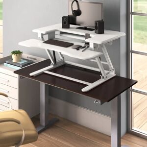 Brayden Studio Tamara Height Adjustable Standing Desk white/brown 91.44 W x 71.12 D cm