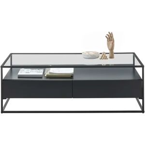 MCA Furniture Frame Coffee Table with Storage black 40.0 H x 120.0 W x 60.0 D cm