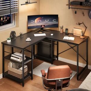 Borough Wharf Thielsen L-Shape Computer Desk brown/gray 74.0 H x 140.0 W x 140.0 D cm