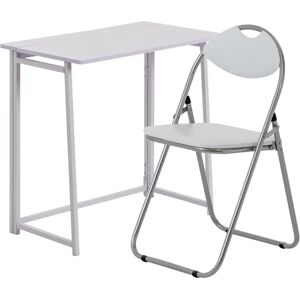 Harbour Housewares - Deluxe Folding Wooden Desk & Chair Set white 74.5 H x 80.0 W x 45.0 D cm