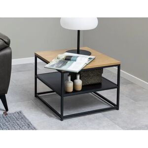 Brayden Studio Azilda Side Table with Storage black/gray 42.0 H x 55.0 W x 55.0 D cm