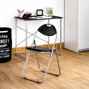 Harbour Housewares - Wooden Folding Desk & Chair Set gray/black 70.0 H x 80.0 W x 50.0 D cm