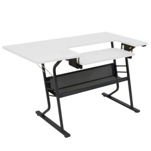 Symple Stuff Fabry 73.3Cm x 38.5Cm Sewing Table with Sewing Machine Platform black/brown/white 47.5 H x 73.3 W x 38.5 D cm