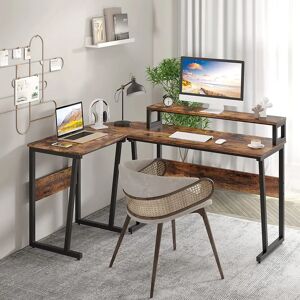 Rio Saggiomo 138Cm W L-Shape Computer Desk black/brown/gray 75.0 H x 138.0 W x 108.0 D cm