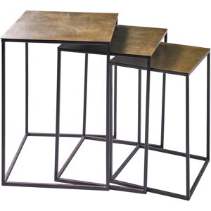 Borough Wharf Sled Nest Of Tables Built-In Outlets black/brown/gray/yellow 60.0 H x 43.0 W x 43.0 D cm