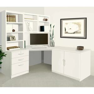 Ebern Designs Brelynn 5 Piece L-Shape Computer Desk Office Set with Hutch white