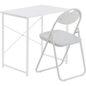 Harbour Housewares - Wooden Desk & Chair Set white 73.5 H x 80.0 W x 50.0 D cm