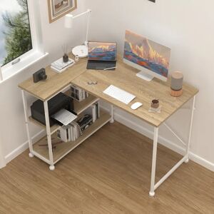 Rio Ambus 110 W L Shape Computer Desk brown/white 75.0 H x 110.0 W x 80.0 D cm