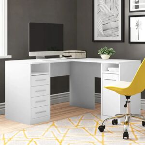 Zipcode Design Canonero Corner Computer Desk brown/white 75.0 H x 125.0 W x 125.0 D cm