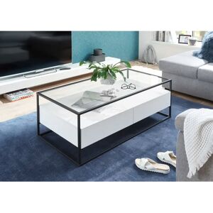 MCA Furniture Frame Coffee Table with Storage white 40.0 H x 120.0 W x 60.0 D cm