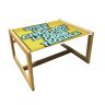 East Urban Home Tequila Coffee Table, Funny Words Retro Design When Life Gives You Lemons Grab Tequila, Acrylic Glass Center Table With Wooden Frame For Offices Dorms blue/brown/yellow 40.0 H x 74.0 W x 62.0 D cm