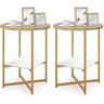 Fairmont Park Cross Legs End Table Set brown/white/yellow 60.0 H x 50.0 W x 50.0 D cm