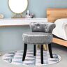 Rosdorf Park Page Solid Wood Dressing Table Stool gray 62.0 H x 49.0 W x 49.0 D cm