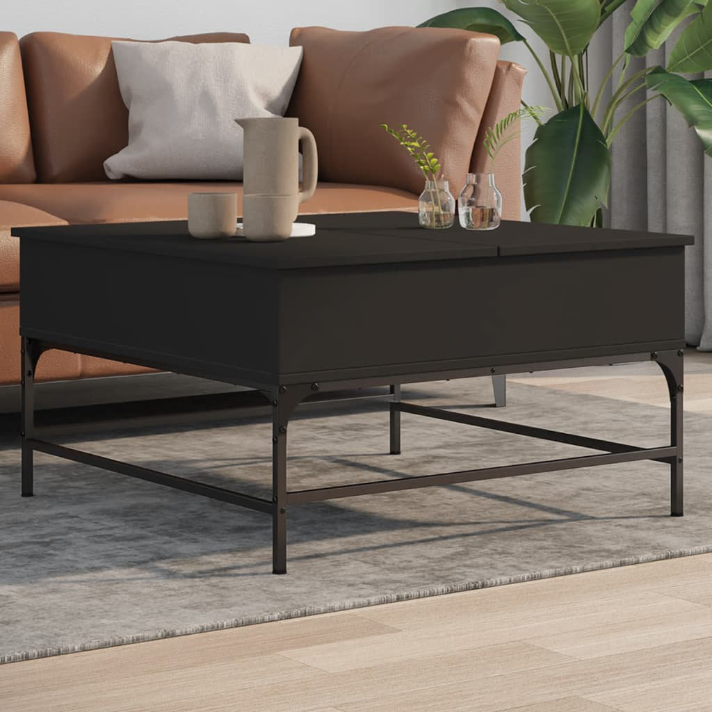 Borough Wharf Garges Lift Top Four Leg Coffee Table with Storage Black