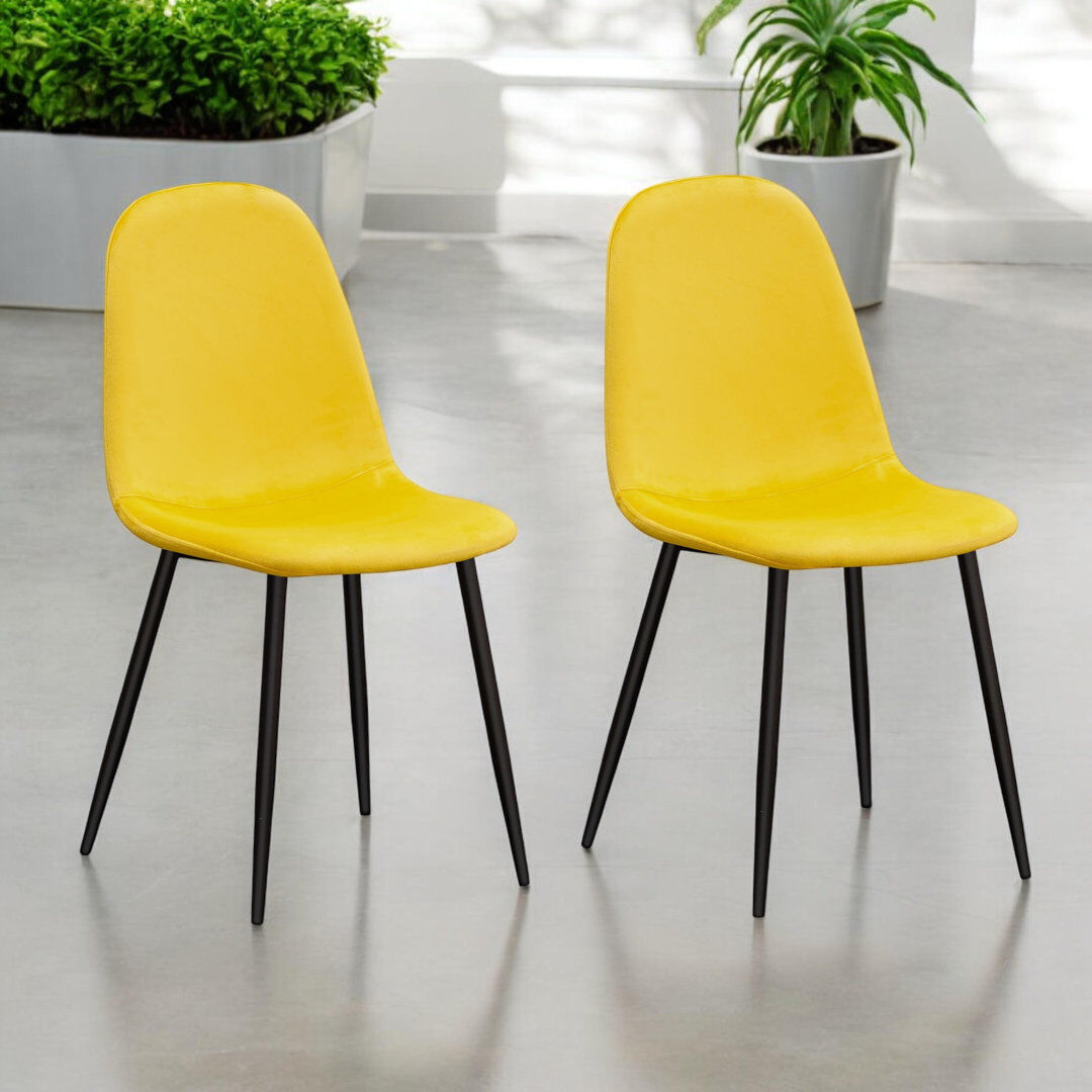 Fairmont Park Set of 2 Fabela Upholstered Dining Chairs Yellow 87.5cm H X 44cm W X 40cm D