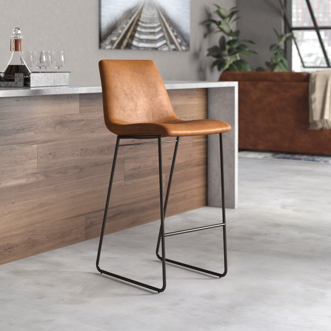 Trent Austin Design Monte Sereno Upholstered Molded Barstool Caramel Maple 89cm H X 116.08cm W X 148.34cm D