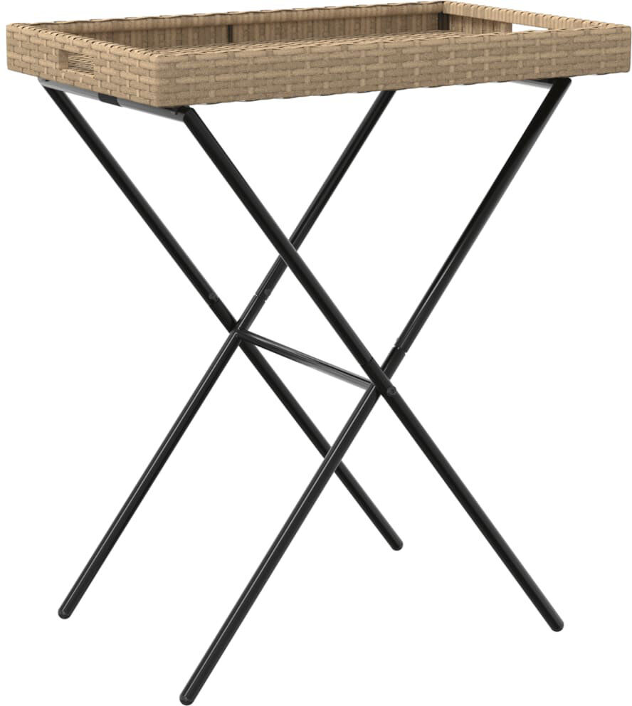 Latitude Run Airliah 65cm Rectangular Portable Folding Table Beige 75cm H X 65cm L X 40cm D