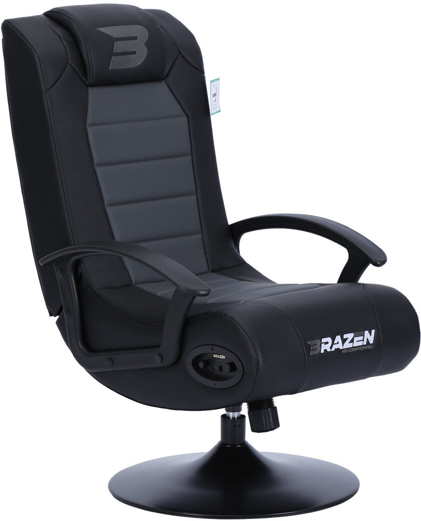 Symple Stuff BraZen Stag 2.1 Bluetooth Surround Sound Gaming Chair - Grey 94cm H X 55cm W X 72cm D