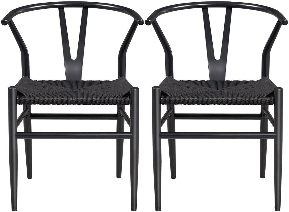Yaheetech Mid-Century Weave Arm Chair Black 73.5cm H X 54.5cm W X 57cm D