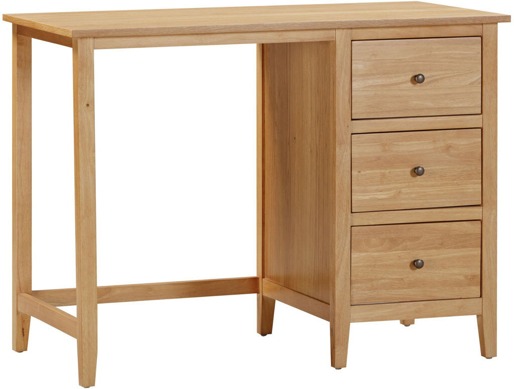 Lark Manor Aston Single Pedestal Dressing Table/desk Brown 80cm H X 107cm W X 55cm D