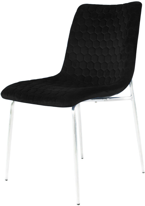 Canora Grey Ambermarie Velvet Modern Dining Chairs with Metal Chrome Metal Legs, Upholstered Armless Dinner Chairs Black 85cm H X 62cm W X 47cm D