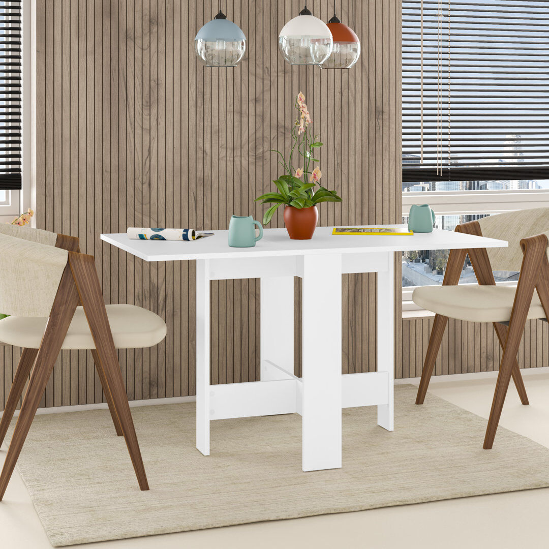 Alpen Home Artemio Rectangular Extendable Dining Table 130cm L x 76cm W - Drop Leaf Design for Small or Large Spaces White