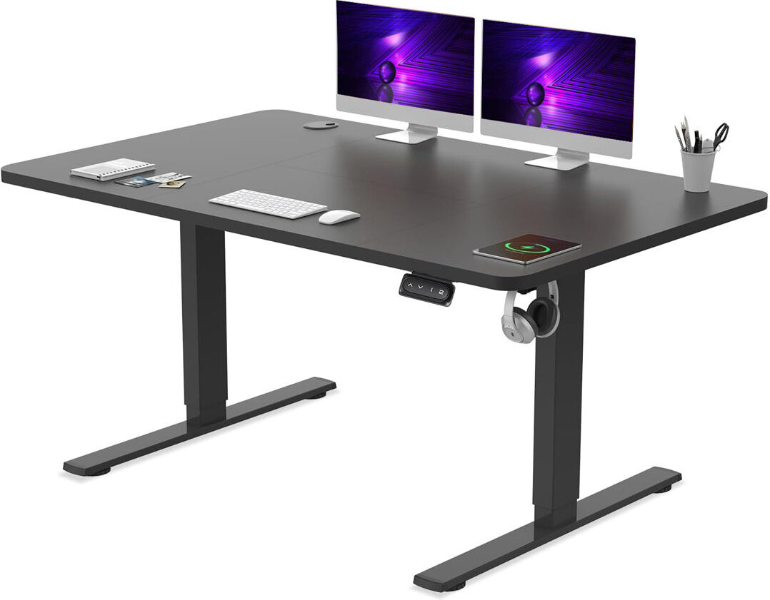 Zipcode Design Mallus 120CM x 60CM Electric Height Adjustable Standing Desk Grey/Black 120cm W X 60cm D