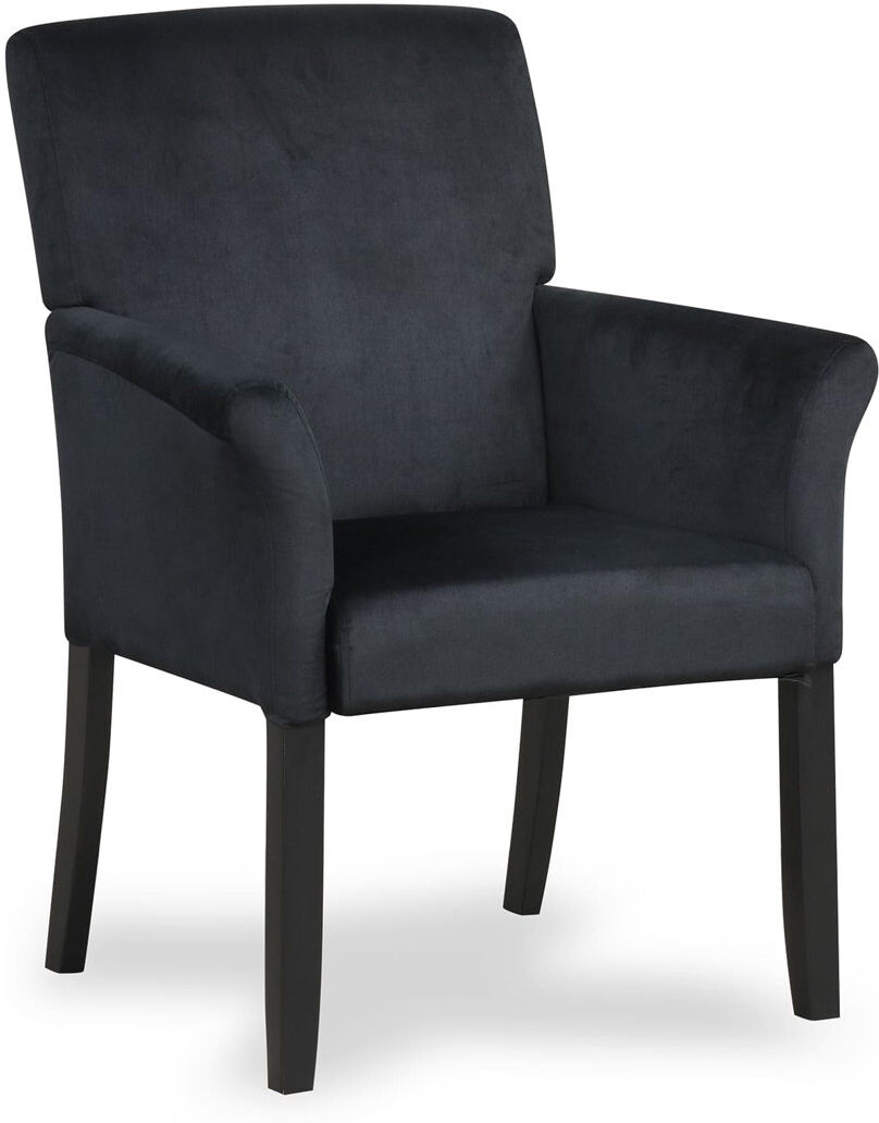 Marlow Home Co. Waiting Room Chair Velvet Executive Reception Chair W/ Padded Armrests Black 94cm H X 69cm W X 66cm D