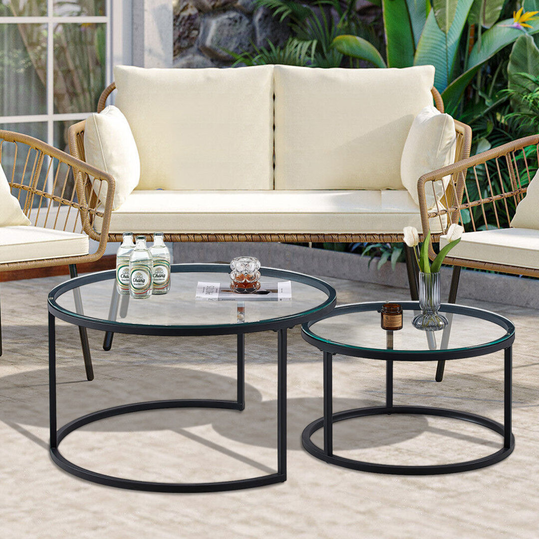 Latitude Run Round 4 - Person 80.00cm L Outdoor Coffee Table Clear