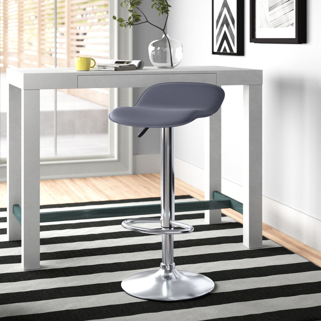 Zipcode Design Estey Swivel Height Adjustable Bar Stool Grey 40.5cm W X 44cm D