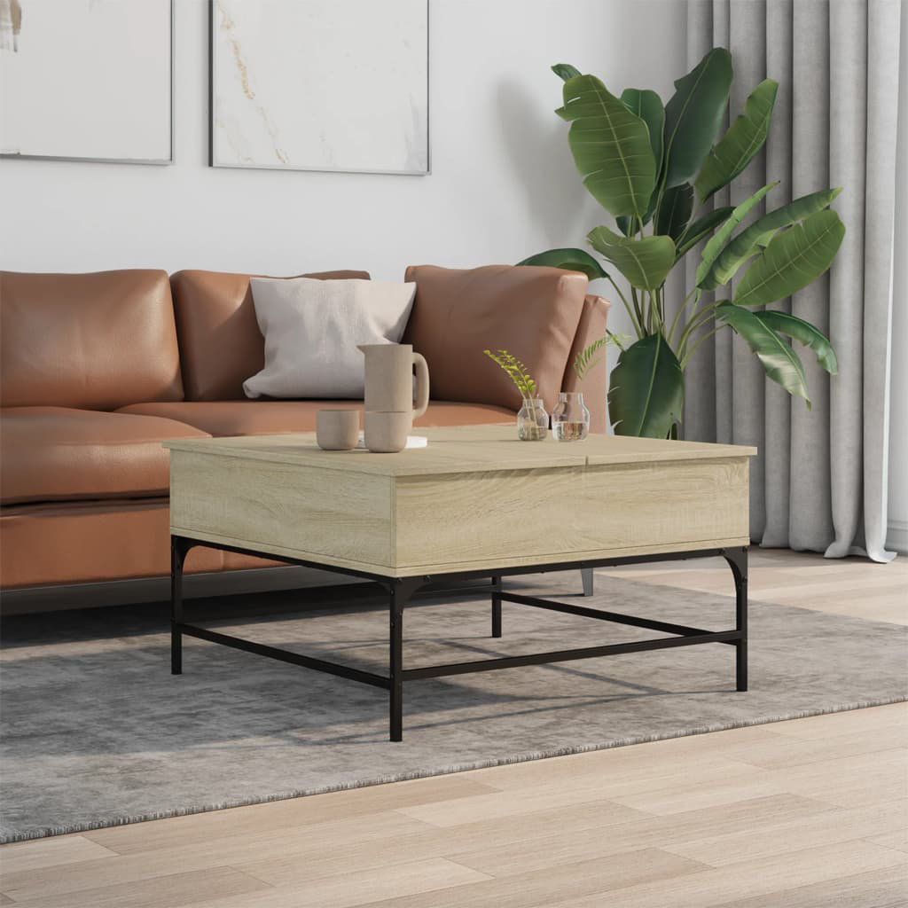 Borough Wharf Garges Lift Top Four Leg Coffee Table with Storage Sonoma Oak