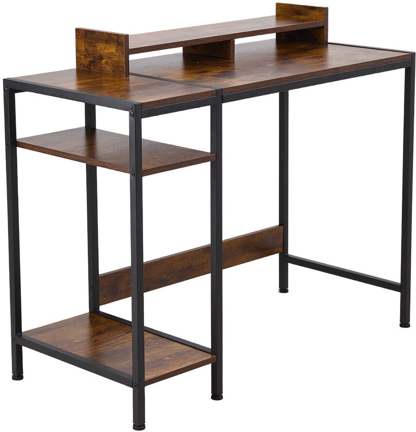 Borough Wharf 100Cm Rectangular with Hutch Computer Desk Brown 84cm H X 100cm W X 46cm D
