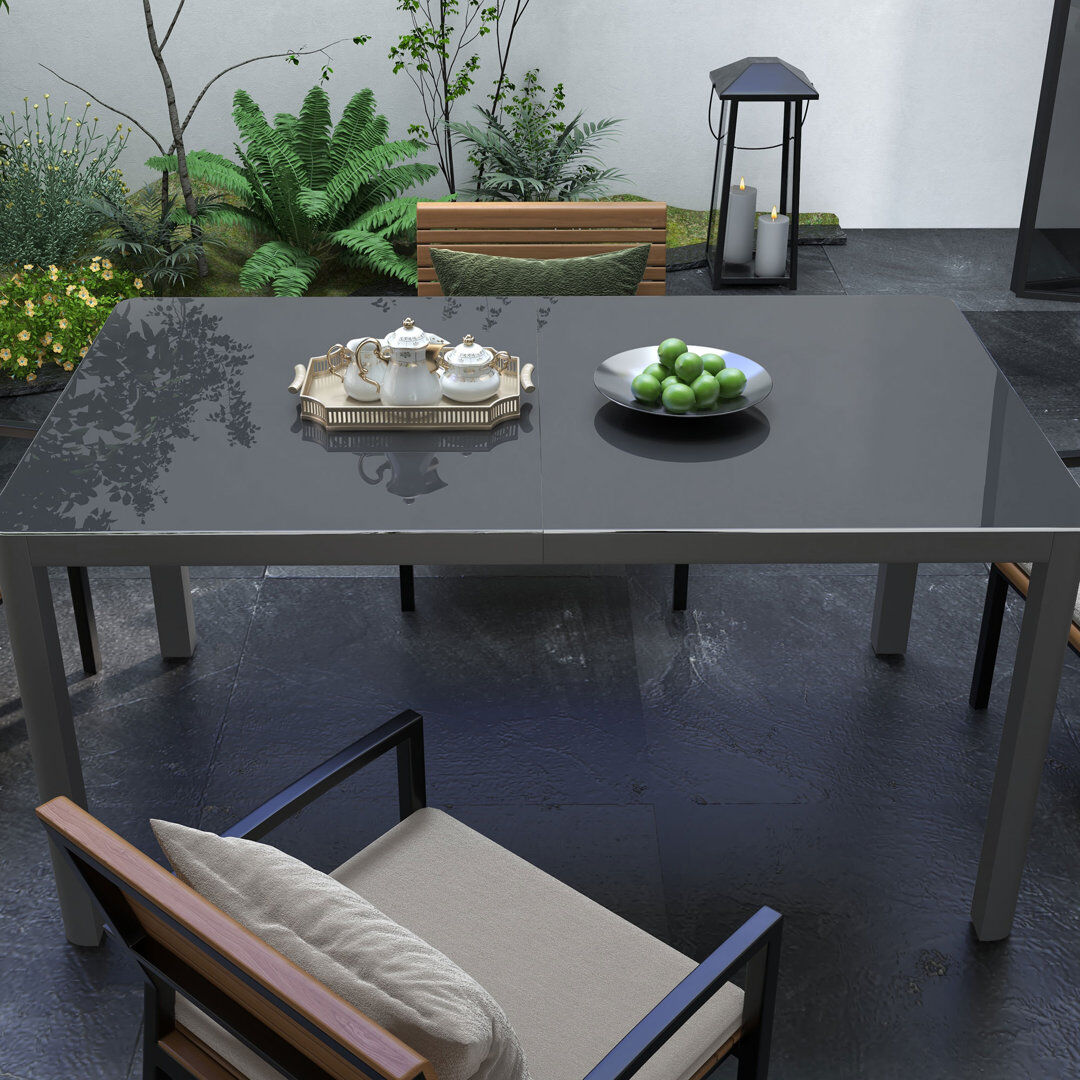 Outsunny Rectangular 6 - Person 150Cm Outdoor Dining Table Grey
