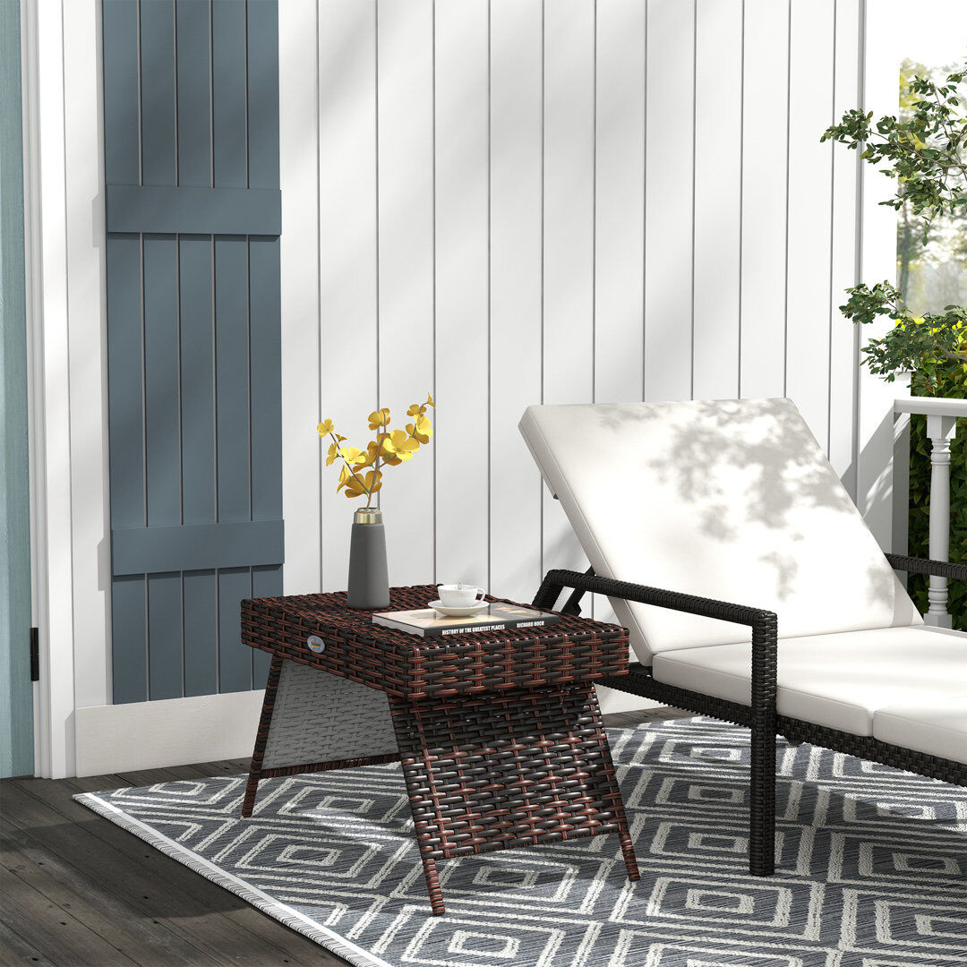 17 Stories Rectangular 2 - Person 60Cm L Outdoor Side Table Brown 41cm H X 41cm W X 60cm L