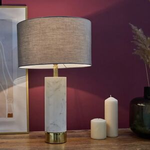 MiniSun 55Cm White/Brass Table Lamp gray 55.0 H x 35.0 W x 35.0 D cm