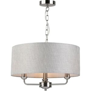 Three Posts Durham 3 - Light Drum Shade Chandelier gray