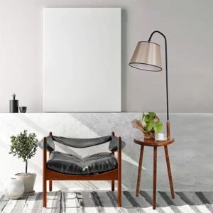 Three Posts Scotland 160cm Tray Table Floor Lamp white/brown 160.0 H x 40.0 W x 40.0 D cm