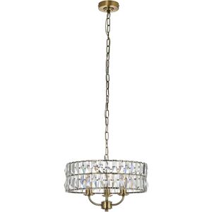 Mercer41 Yukon 3 - Light Drum Chandelier with Crystal Accents yellow 12.8 H x 38.5 W x 38.5 D cm