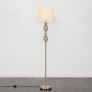 MiniSun Pembroke 140cm Traditional Floor Lamp white/brown 140.0 H x 35.0 W x 35.0 D cm
