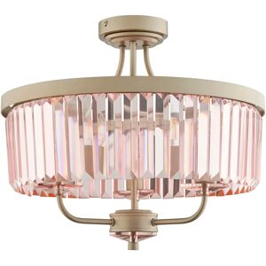 Mercer41 Bothell 3-Light Rose Crystal Semi-Flush Chandelier white 38.0 H x 45.0 W x 45.0 D cm