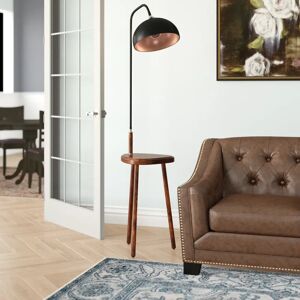 Three Posts Tusarora 160cm Tray Table Floor Lamp black/brown 160.0 H x 40.0 W x 40.0 D cm