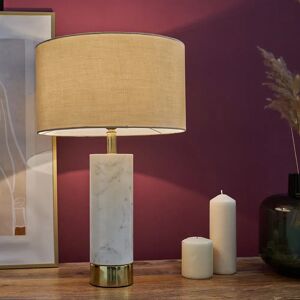 MiniSun 55Cm White/Brass Table Lamp white/brown 55.0 H x 35.0 W x 35.0 D cm